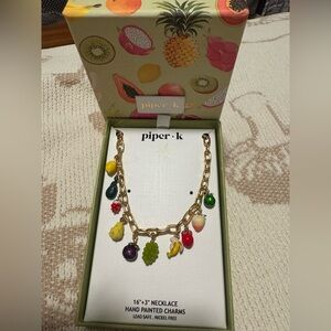 Piper K Gold Necklace with Colorful Charms